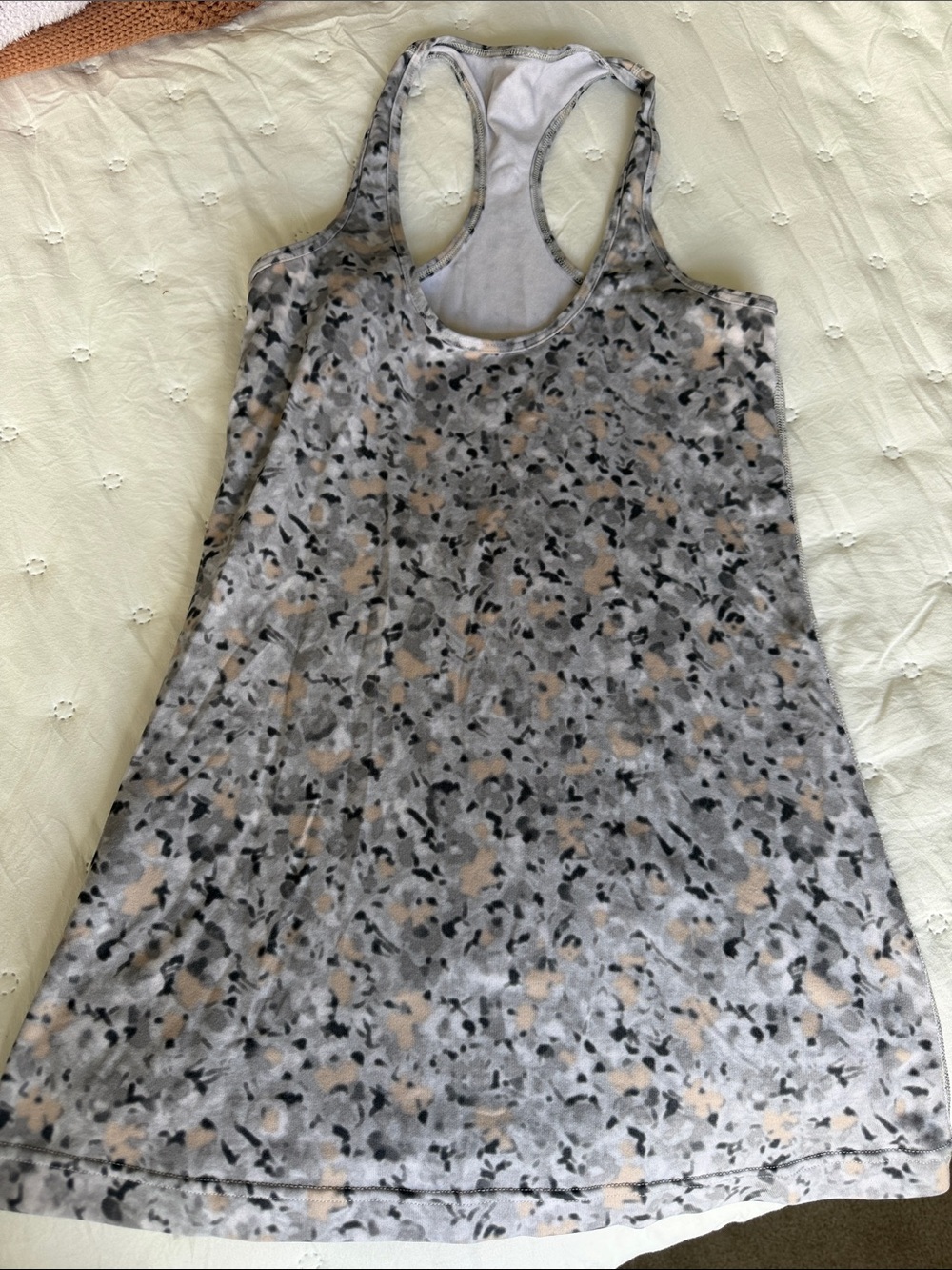 lululemon athletica Gray and Beige Printed Racerback Tank